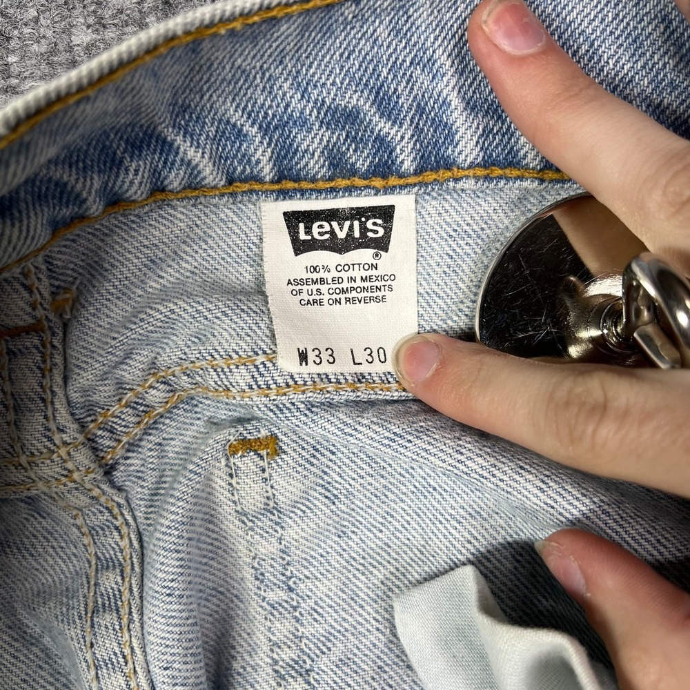 Vintage Levi's 607 Jeans Men's Blue Denim Pockets Straight Zip Fly - 33X28.5 - Picture 15 of 16